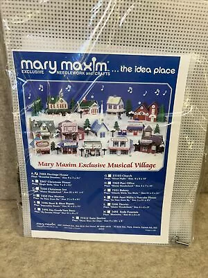 Mary Maxim Plastic Canvas Needlepoint Musical Christmas Village Kit Heritage Hse • $19.99