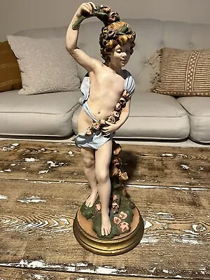 $1 • Buy Vintage 19 Inch Tall Statue Chalk Ware / Plaster Of A Young Man