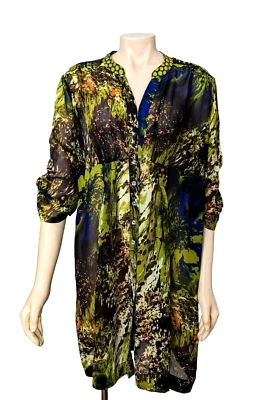 $79 • Buy Verge Lust Tunic Dress | Amazing Colours Roll Tab Sleeves Lightweight | Size 16