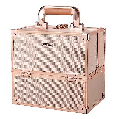 Makeup Train Case 10 Inch Travel Beauty Cosmetic Box Professional 4-trays Jew... • $51.94