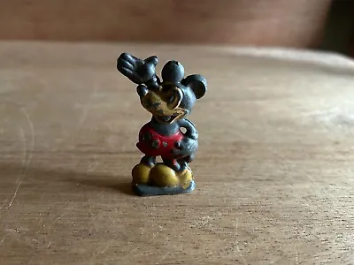 Mickey Mouse Lead Toy Figurine 1930s Some Original Paint 2-1/4  Tall Mini Vtg • $25.46