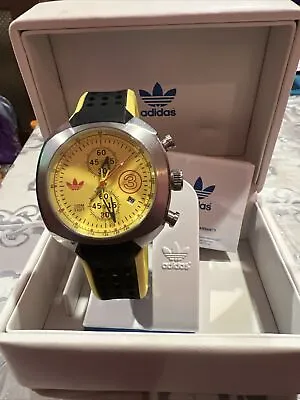Brand New Adidas Originals SS Case Yellow Dial Chronograph Men’s Watch ADH1356 • $99.99