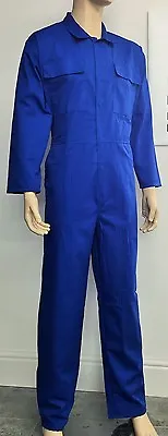 Royal Blue Polycotton Boilersuit Coverall Overall Mechanic Industrial Technician • £12.85