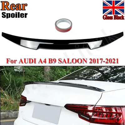 For Audi A4 B9 S Line S4 Rear Boot Spoiler Trunk Lip M4 Style Gloss Black 17-21 • £45.98