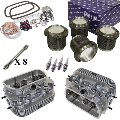 Single Port 1600cc Air-cooled Vw Bug Engine Rebuild Kit Top End Heads & Pistons • $849.95