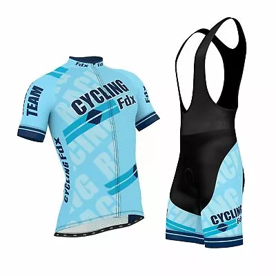  Mens Pro Cycling Jersey Half Sleeve Bike Team Racing Top + Bib Shorts Pants Set • $41.24