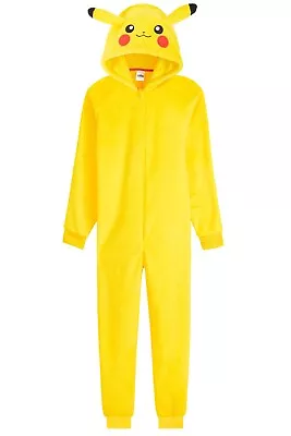 Pokemon Pikachu All In One Pyjamas Halloween Costumes Fleece For Adult • £35.49