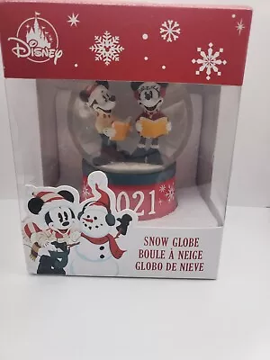 NEW IN BOX  Disney Parks Mickey And Minnie 2021 Snow Globe Christmas Holiday 🎄  • $10