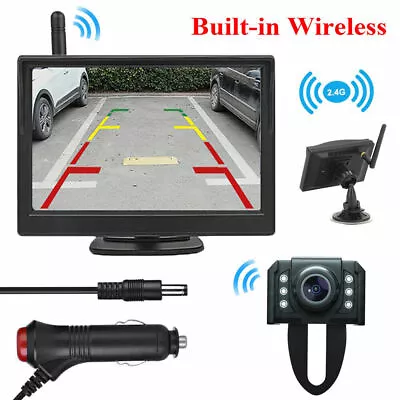 Wireless Car Rear View Kit 5  LCD Monitor LED Reversing Camera For Truck Trailer • $65.99