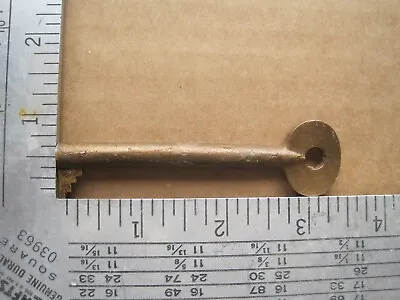 Vintage   Gamewell ? Police Call Box Fire Alarm HOLLOW Shaft Brass Key 3 7/16 • $34