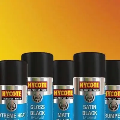 Hycote Colour Spray Paint 400mL Fast Drying - Gloss Matt VHT Or Satin Black • £10.99