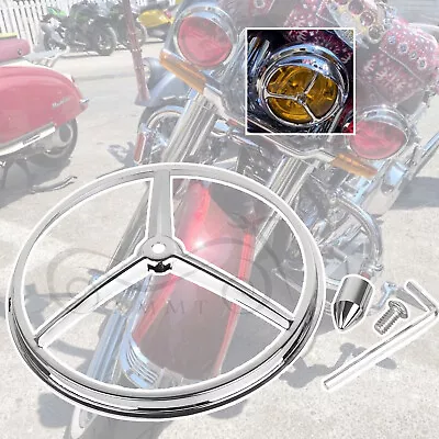 7  Headlight Bullet Trim Cover For Harley Dyna Fat Bob FXDF Softail Deluxe FLSTN • $41.98