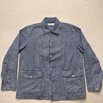 Buck Mason Men’s Blue Indigo Denim Chore Jacket Size XL Pockets Utility • $200