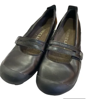 Merrell Plaza Bandeau Women's Mary Jane Shoes Leather Black Size 7.5 • $29.98