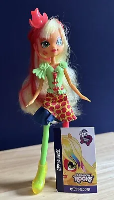 My Little Pony Equestria Girl Rainbow Rocks Neon Applejack Doll With Card • £15