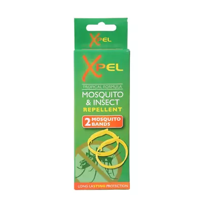 2 Pack Xpel Mosquito & Insect Repellent Wrist Bands Sting Relief Holiday Travel • £2.49