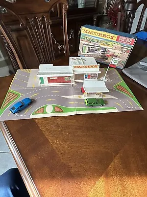 Vintage Matchbox Service Station With Forecourt Playset 1969 Boxed; Cars Not Inc • $149.99