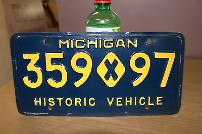 Vintage MICHIGAN HISTORIC VEHICLE License Plate Chevrolet Ford Mopar Hot Rat Rod • $19.95