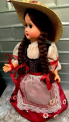 Vtg 70’s Italian Folk Doll 14”tag- B.E.T. Made In Italy Firenze Celluloid • $27