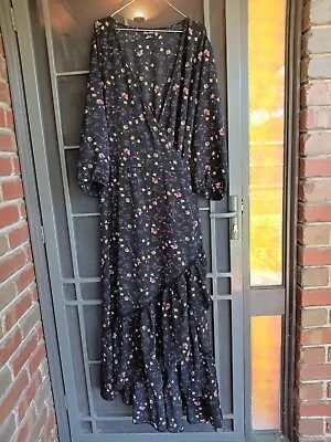 City Chic Plus Size Floral Wrap Boho Maxi Dress XXL 24 • $45