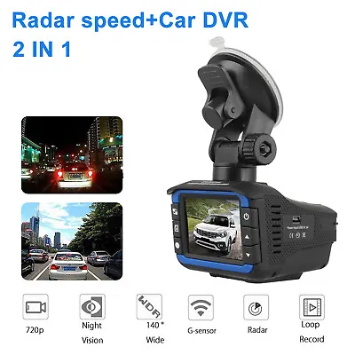 2IN1 Anti Radar Laser Police Detector Speed Car Recorder Dash Camera Night  US • $34.36