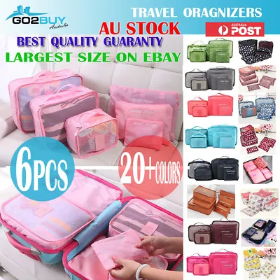$13.95 • Buy 6PCS Travel Luggage Organizer Set Backpack Storage Pouches Suitcase Packing Bags