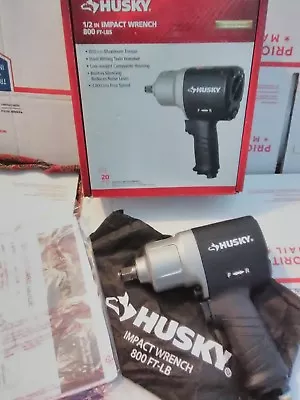 Husky 1/2  Impact Wrench  90 PSI Max 800 Ft.- Lbs. Model H4480 FREE 1/4 NPT Plug • $119