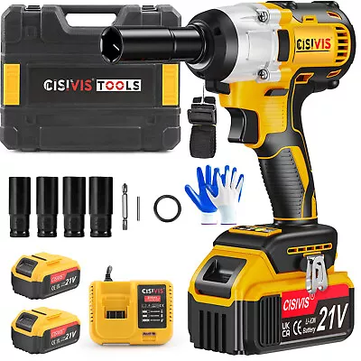 520Nm Cordless Electric Impact Wrench Drill Gun Ratchet Driver 2 X 6AH Battery • £46.99