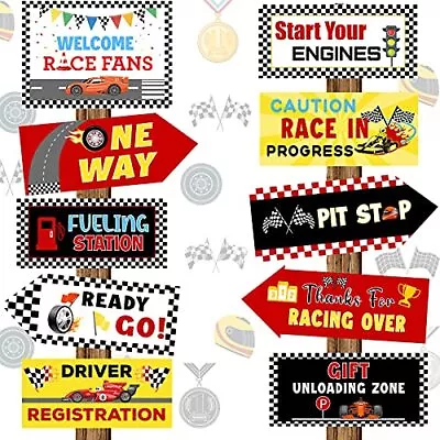 20 Pieces Race Car Party Sign Themed Directional Signs Funny...  • $20.85