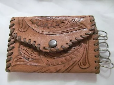 Vintage  Embossed  Leather Key Chain & Coin Purse Hand Crafted • $6