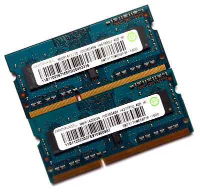 LAPTOP RAM - 2x RAMAXEL | 4GB | DDR3 | 1Rx8 | PC3-12800S | 1600M | TESTED • £7.29