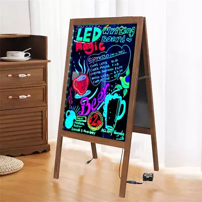 Large LED Magnetic Chalkboard Sandwich Board Restaurant Store Business Menu Sign • $55.90