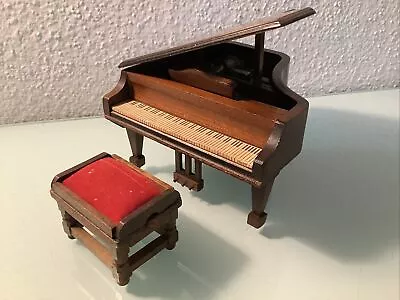 Dollhouse Miniature Grand Piano-Bench Music Box /Doll House Sankyo Movemnt Japan • $29.99