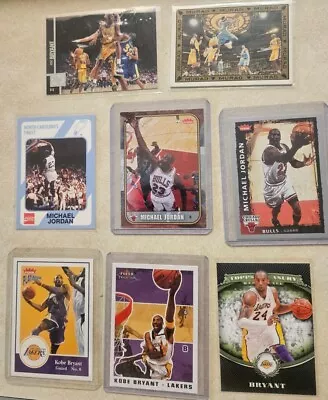 8- Card AMAZING KOBE BRYANT MICHAEL JORDAN LOT  🔥 HOF 🔥 GOAT'S $ LAKERS BULLS • $3.99