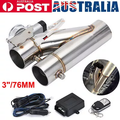 3  76mm Electric Y-Pipe Exhaust Downpipe Cutout E-Cut Out Dual-Valve Remote New • $189.61