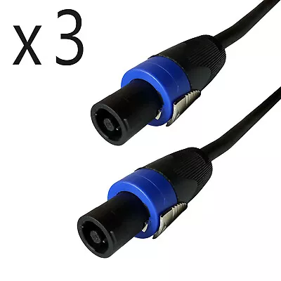 3 Pack 15ft Speakon Compatible Amp DJ PA Speaker Cable 2 Conductor 12 Gauge AWG • $38.95