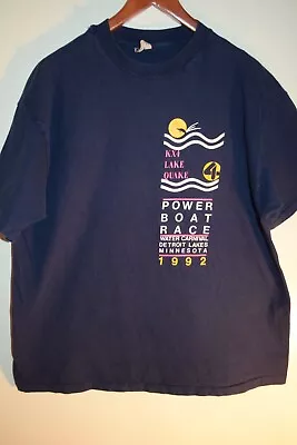 Power Boat Race Vtg '92 Single Stitch Detroit Lakes Minnesota T Shirt XL L/XL • $5