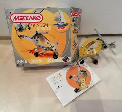 * Vintage Small Design Starter Helicopter Flexible Meccano Set 842713 82 Parts • £7.49