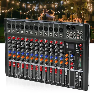 12Channels Mixing Console Professional Live Studio Audio Mixer Power W/Bluetooth • $109.99