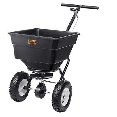 VEVOR 100LB Broadcast Spreader Walkbehind Turf Spreader Fertilizer Garden Seeder • $134.99