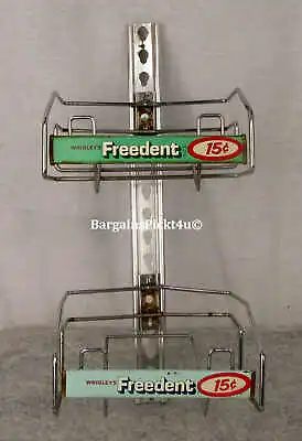 Vintage Wrigley FREEDENT Advertising Food Metal WALL Country Store Display Rack • $98.78