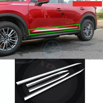 Chrome Side Door Body Molding Protect Frame Trim 4pcs E For Mazda CX-5 2017-2021 • $81.11