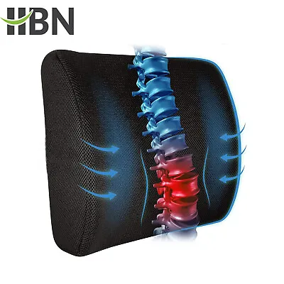 HBN Lumbar Support Pillow For Chair & Car Seat Memory Foam Adjustable Strap • $20.89