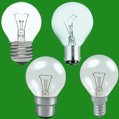 2x Clear Golf Round Dimmable Standard Light Bulb 25W 40W 60W BC ES SBC SES Lamps • £6.99