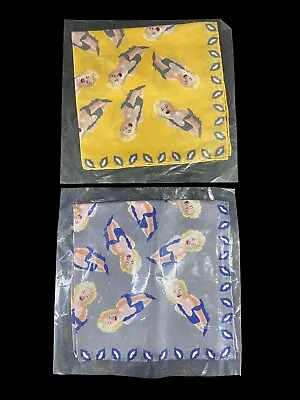 Lot Of 2 Marilyn Monroe Silk Head Scarf Handkerchief NOS • £28.90