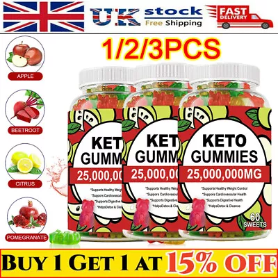 Keto Gummies Ketone Advanced Weight Loss Fat Burner Dietary Supplement Men Women • £1.99