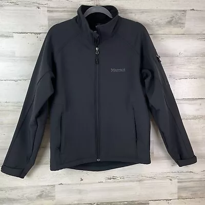 Marmot Men’s Soft Shell Jacket Black Mock Neck Zip Pockets Size Medium • $45.99