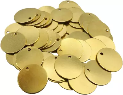 1”Brass Valve Tags Stamping Tags 0.04” Round Engraved Metal Blanks Chits Quality • $27.91