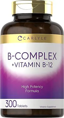 B Complex Vitamin With B12 | 300 Tablets | Vegetarian Non-GMO | By Carlyle • $12.99