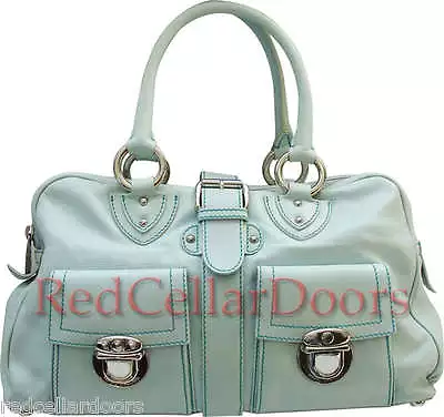 Auth MARC JACOBS  VENETIA Satchel Mint Seafoam Green Leather Silver Hdwr Handbag • $360